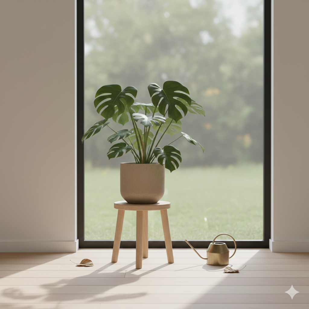 Indoor plant styled in natural light representing garden and outdoor living