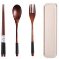 Wooden fork spoon and chopsticks set for everyday dining