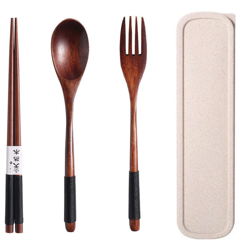 🥢Eco-Table Trio Set – Wooden Fork, Spoon & Chopsticks