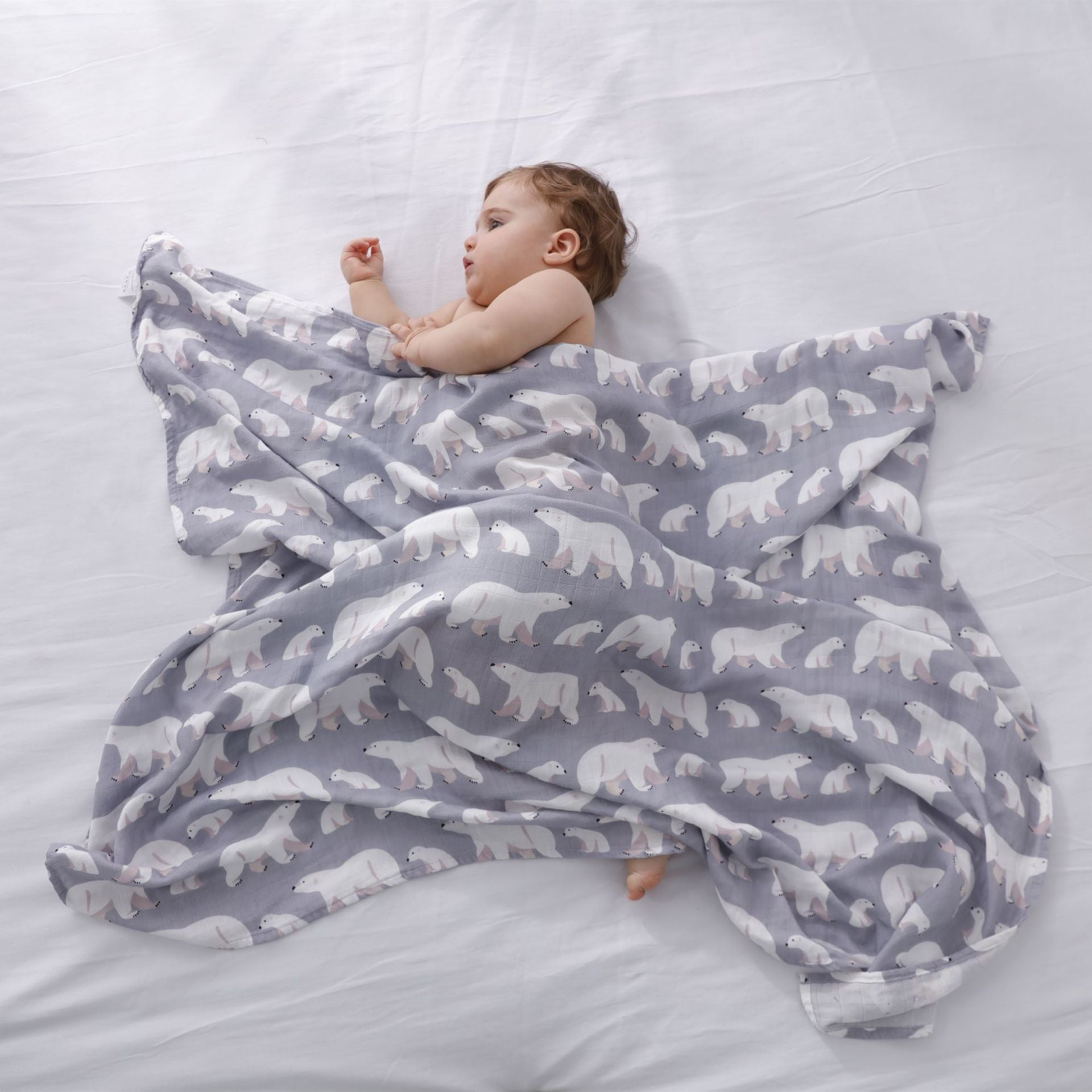 🍼Eco-Baby Bamboo Cotton Gauze Blanket & Towel: Soft Hug for Little One