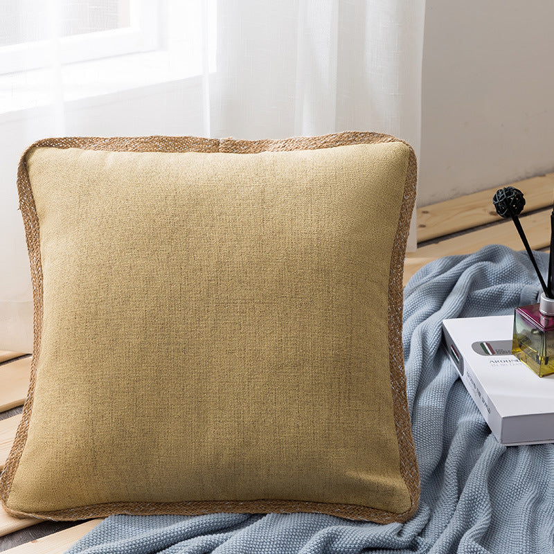Hemp pillow cover for sofa and home use