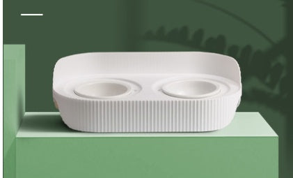 Ceramic pet feeding bowls set