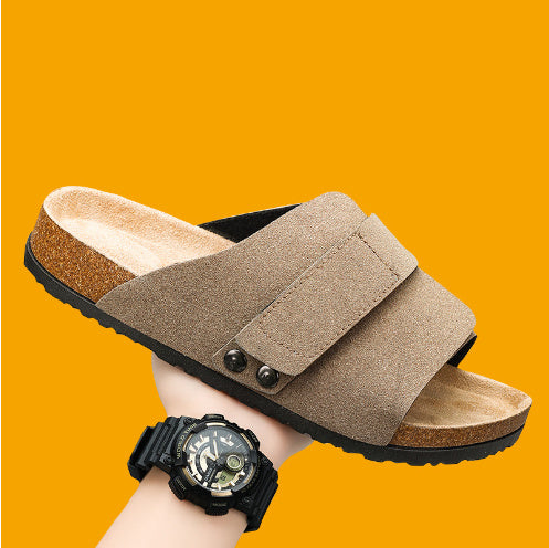 Men’s Cork Suede Slip-On Sandals