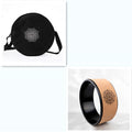 Cork surface yoga wheel with supportive base for stretching and balance