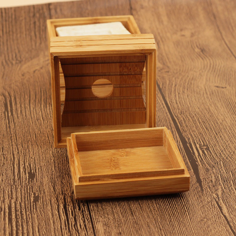 Bamboo soap travel box for solid soap storage