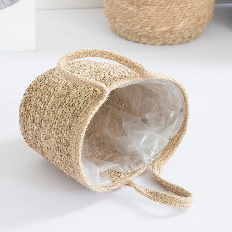 Handmade rattan basket for plants and storage