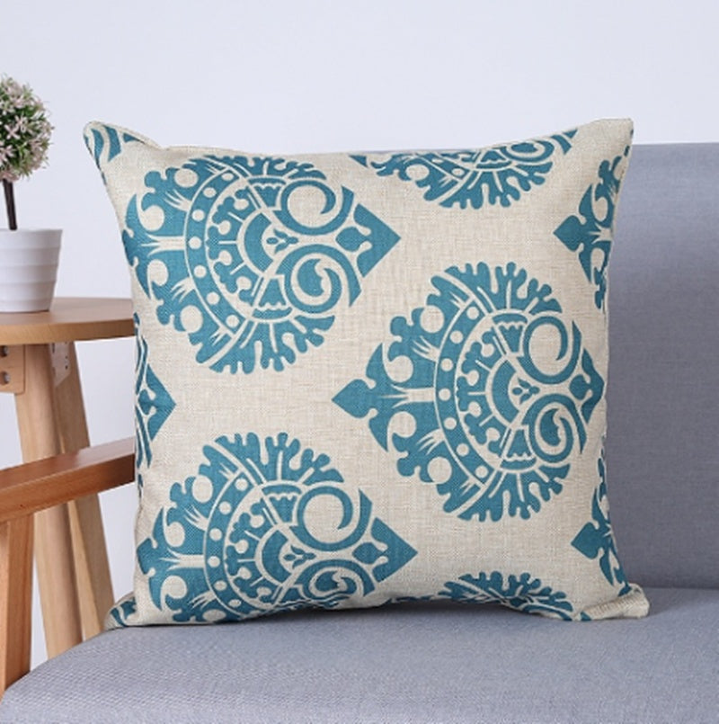 Linen geometric cushion cover for sofa and home decor