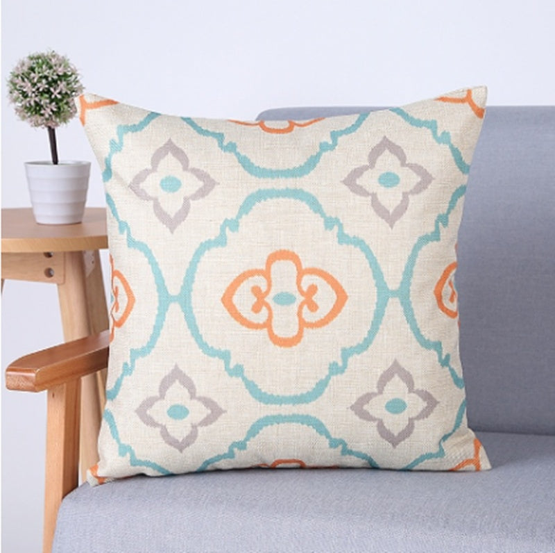 Linen geometric cushion cover for sofa and home decor