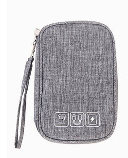 Tech organizer pouch for cables and electronic accessories