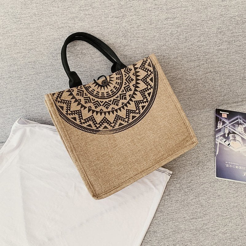 Linen and jute tote bag for everyday shopping