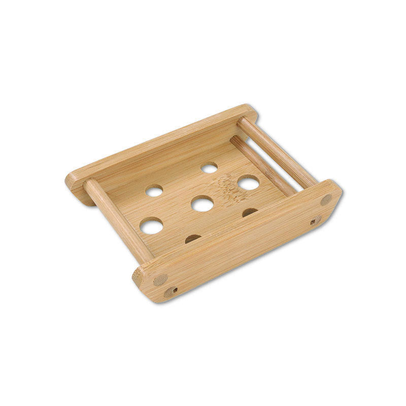Bamboo soap box with drainage for bar soap