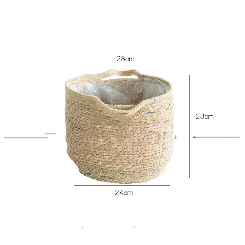 Handmade rattan basket for plants and storage