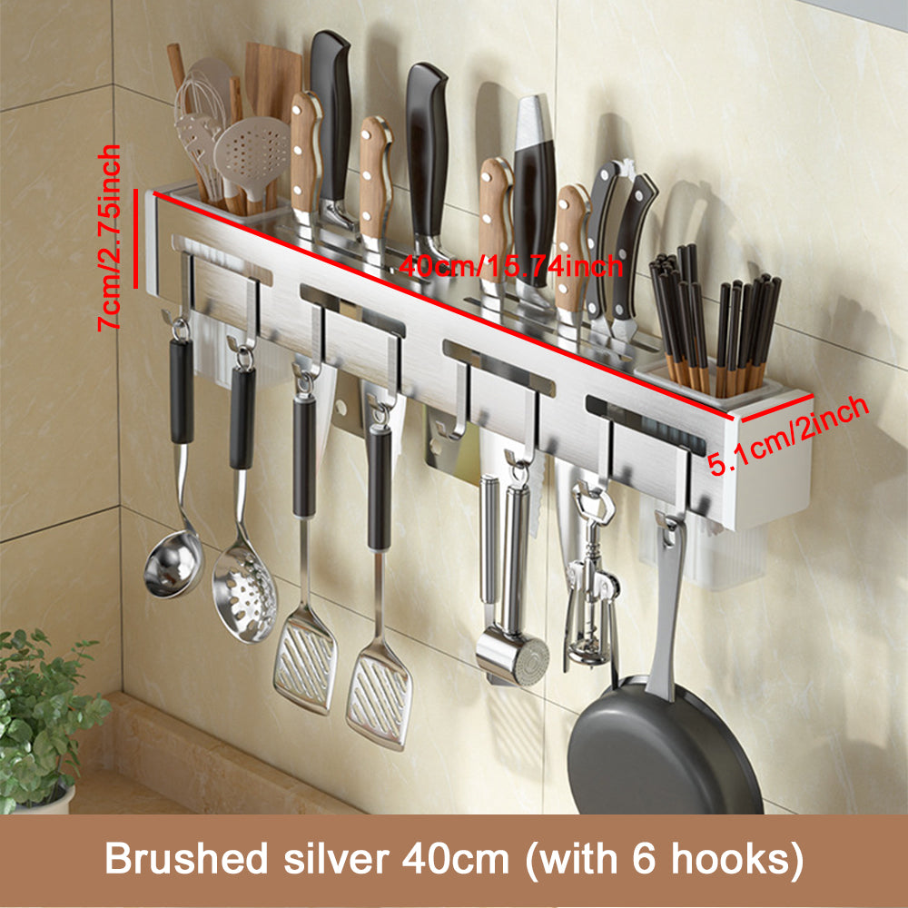 Stainless steel countertop storage rack for home organisation