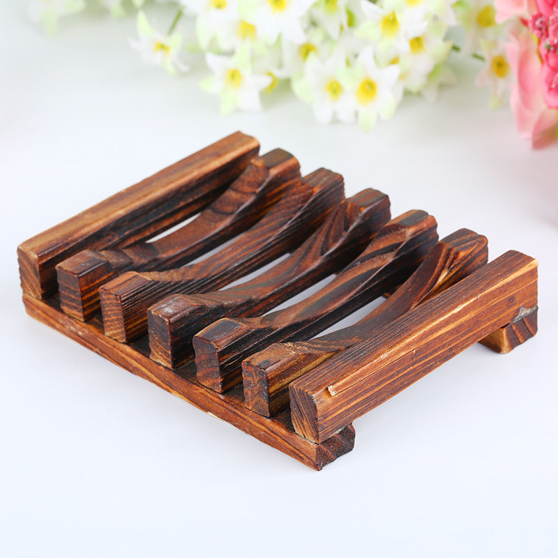 Bamboo soap dish for bathroom and kitchen use