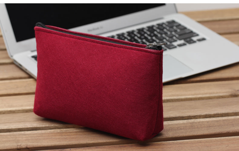 Wool felt cable organiser pouch