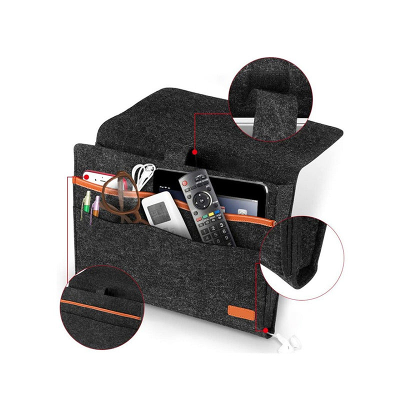 Felt bedside hanging organiser for travel