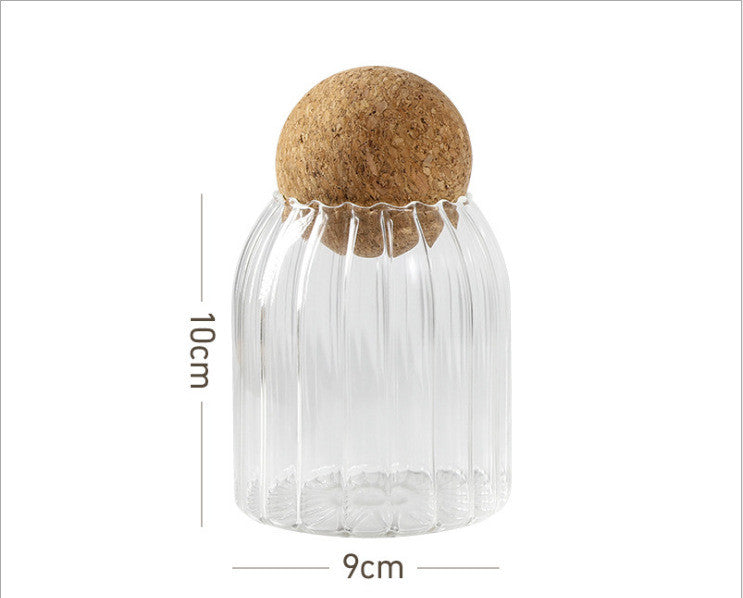 Borosilicate glass storage jars with cork lids