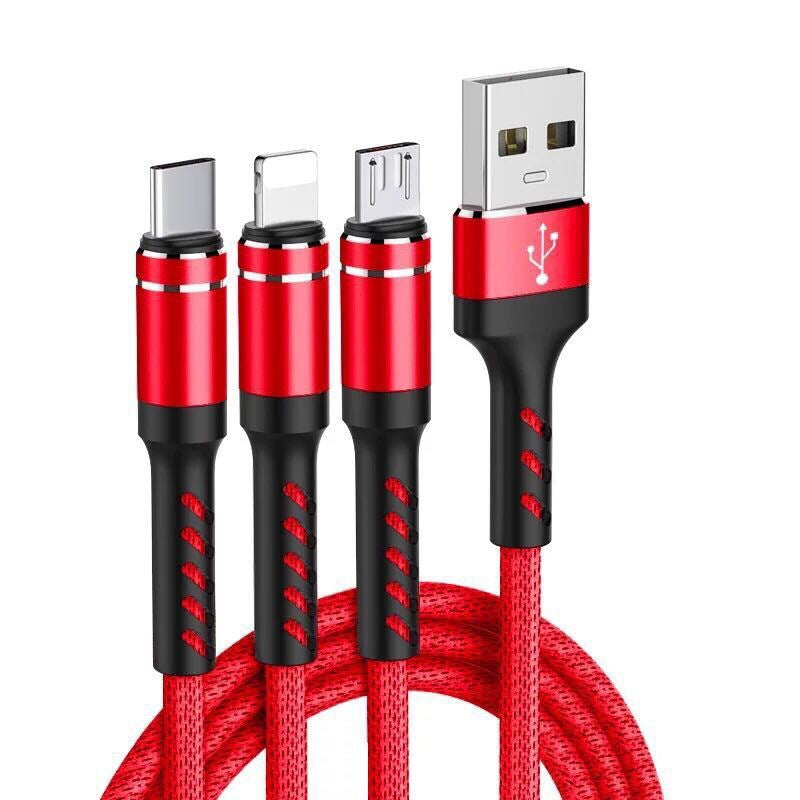 Braided fast charging cable with reinforced connectors