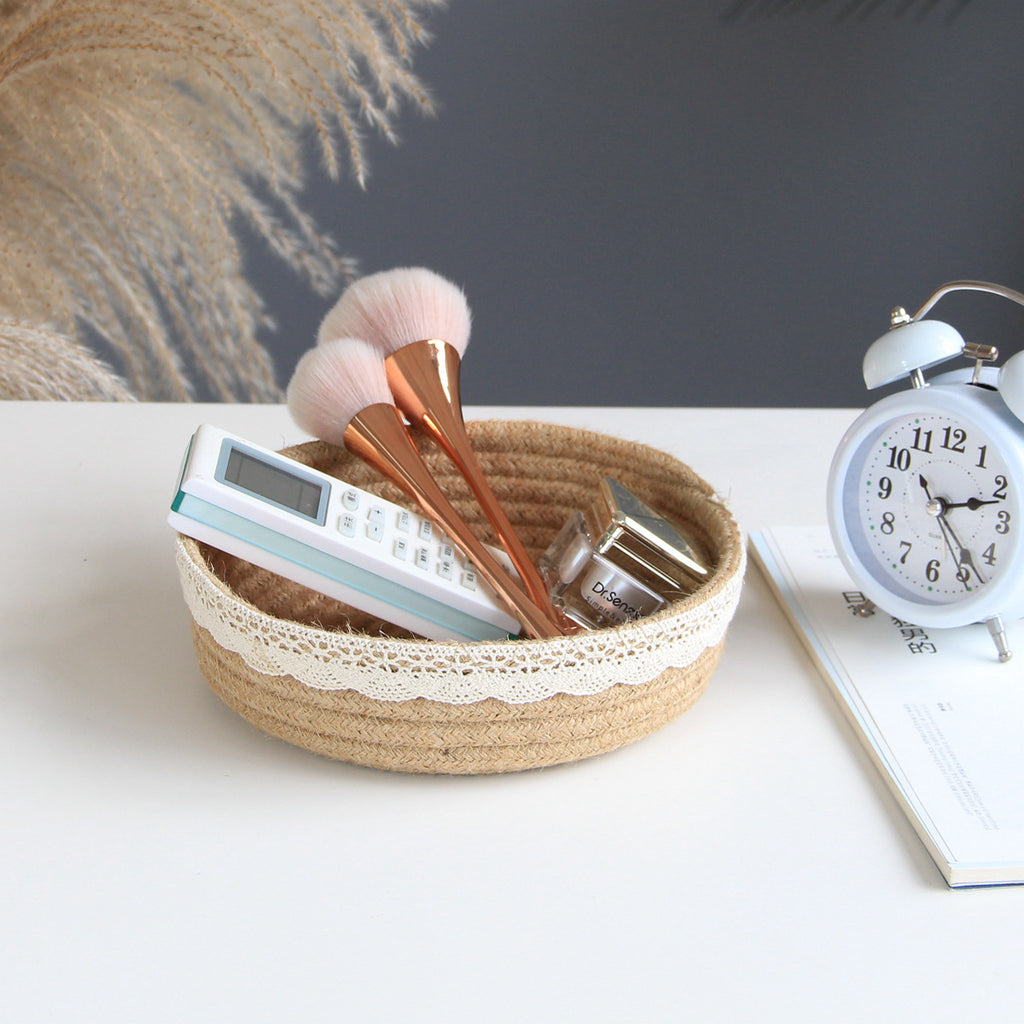 Natural jute storage basket for home organisation
