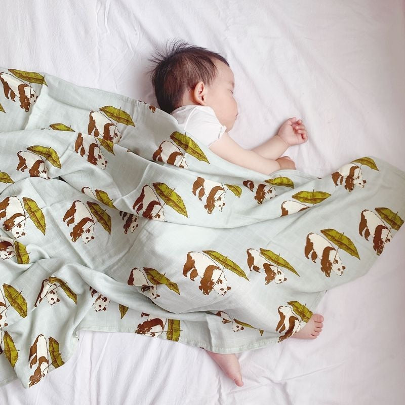🍼Eco-Baby Bamboo Cotton Gauze Blanket & Towel: Soft Hug for Little One