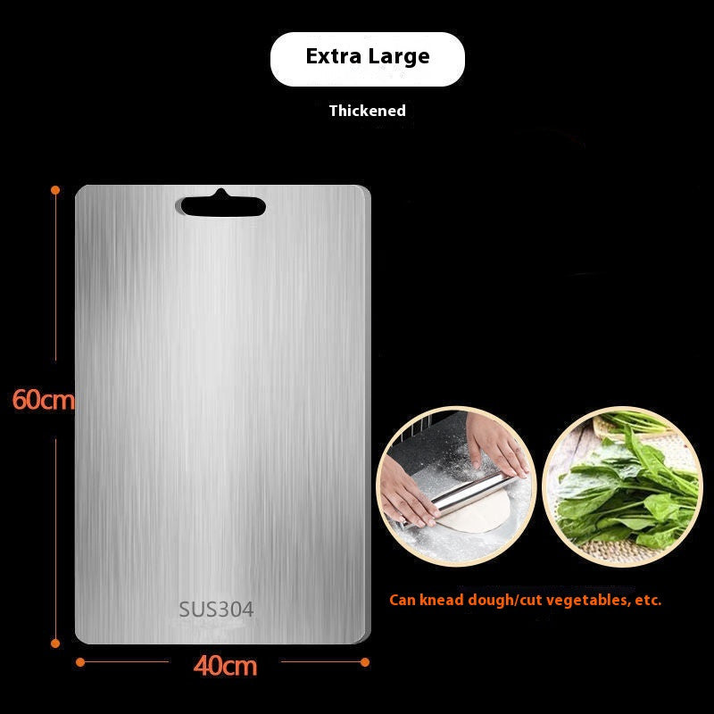 Double-sided stainless steel cutting board for kitchen use