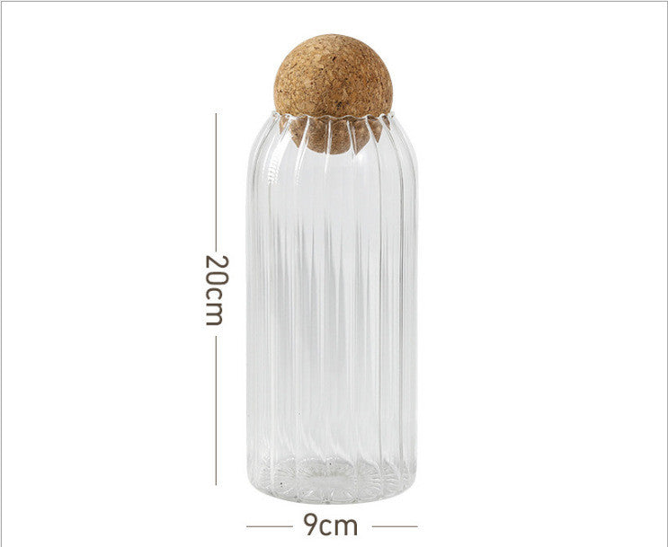 Borosilicate glass storage jars with cork lids