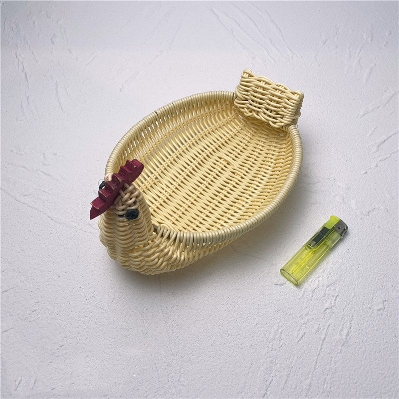 Rattan catchall tray for keys and everyday items