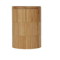 Round bamboo spice box for kitchen storage