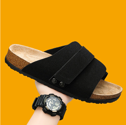 Men’s Cork Suede Slip-On Sandals