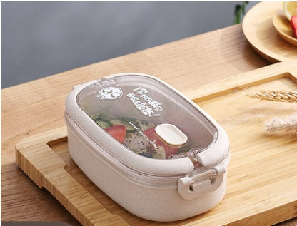 Wheat straw composite microwaveable bento box for daily meals
