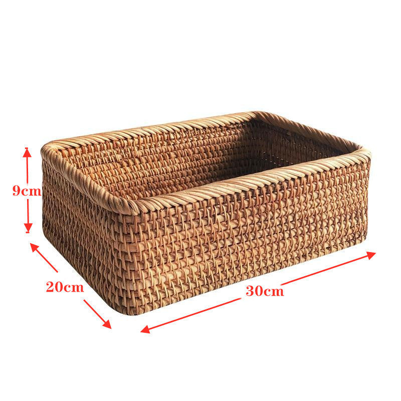 Natural rattan storage basket for home organisation