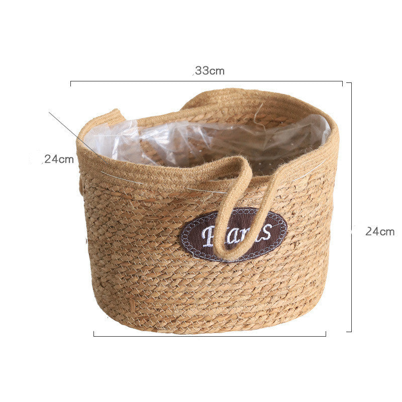 Handmade rattan basket for plants and storage