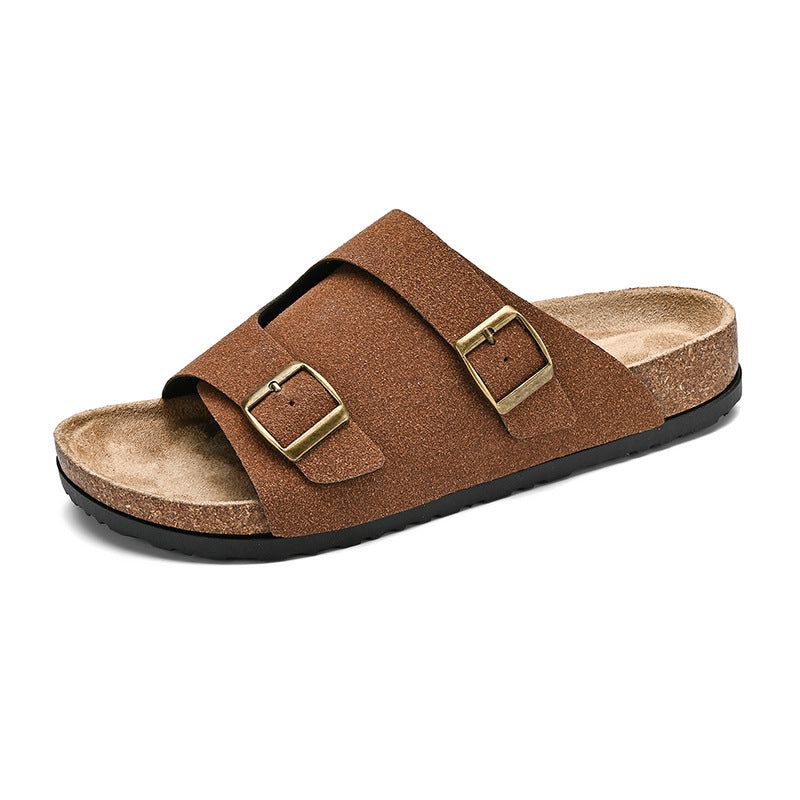 Men’s Cork Suede Slip-On Sandals