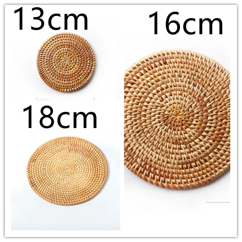 Natural rattan coasters for table protection