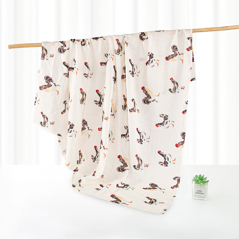 🍼Eco-Baby Bamboo Cotton Gauze Blanket & Towel: Soft Hug for Little One