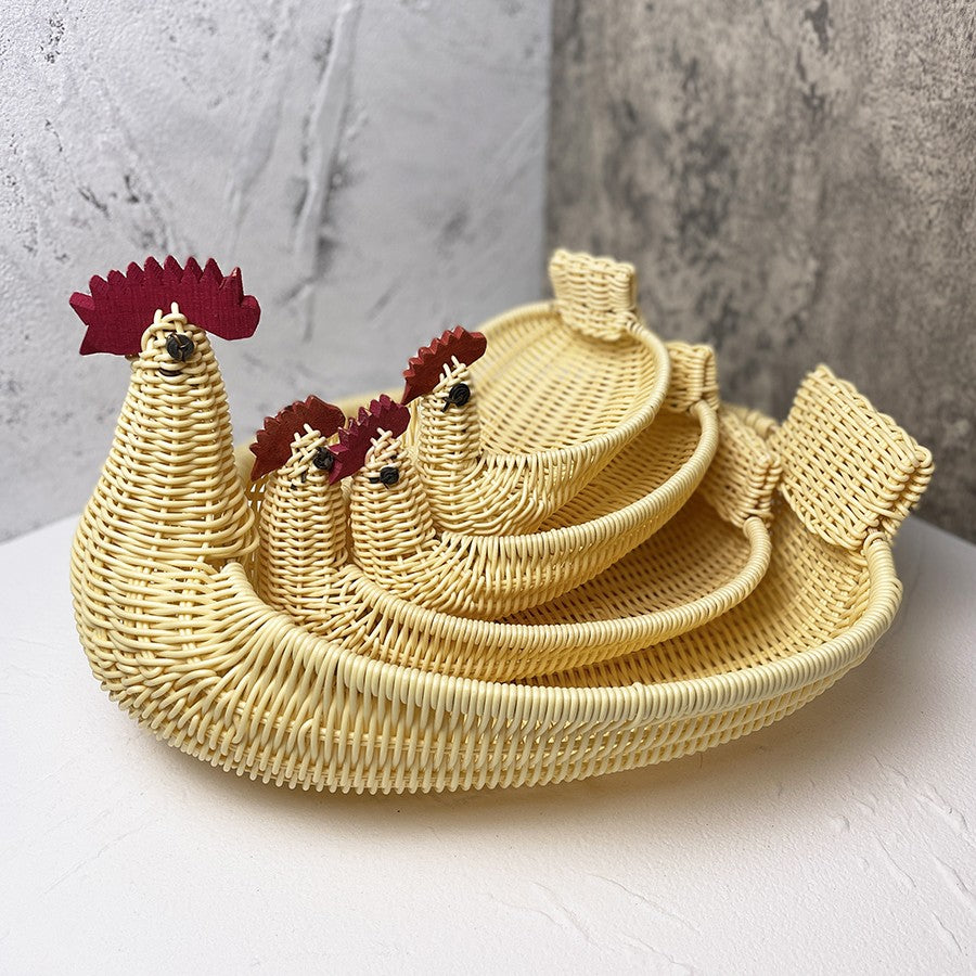 Rattan catchall tray for keys and everyday items