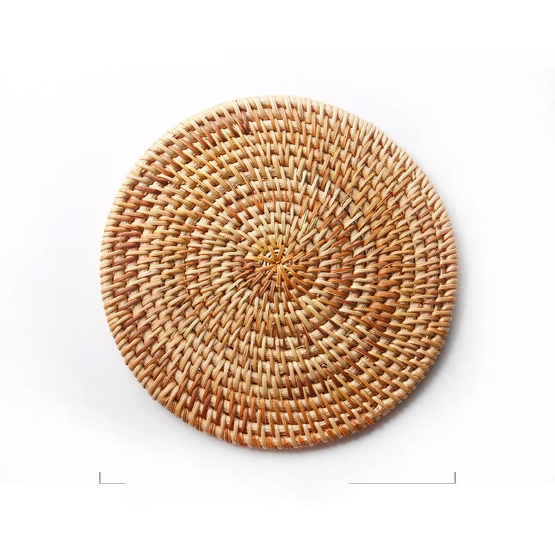 Natural rattan coasters for table protection