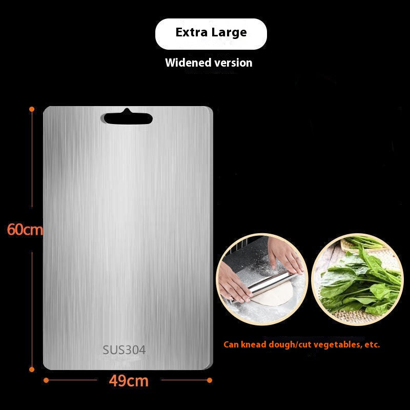 Double-sided stainless steel cutting board for kitchen use