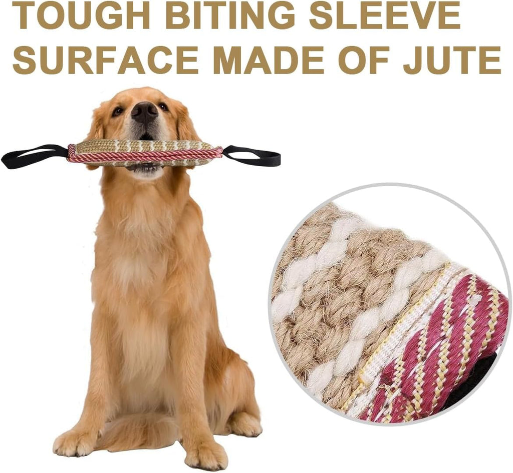 Jute dog tug toy for interactive training play