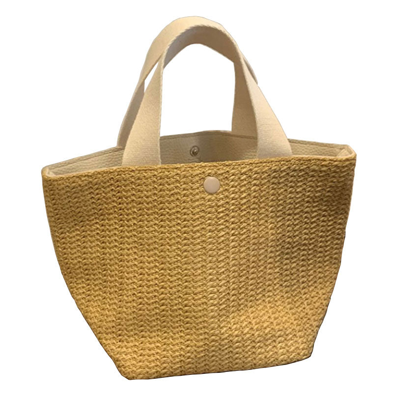 Casual rattan handbag for everyday carry