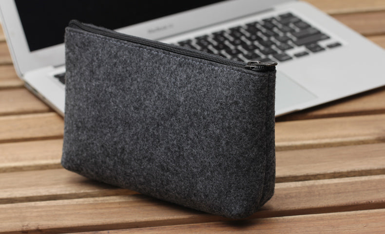 Wool felt cable organiser pouch