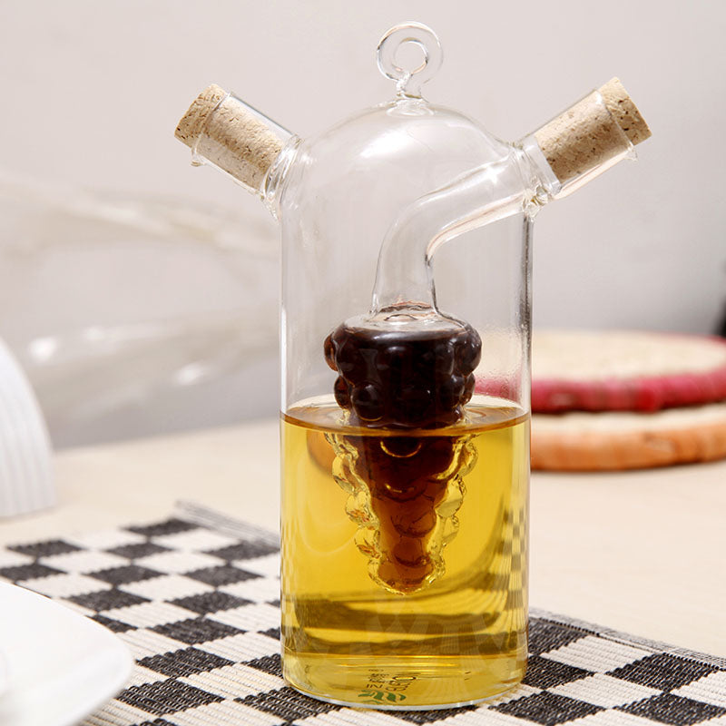 Glass oil and vinegar bottle for kitchen use