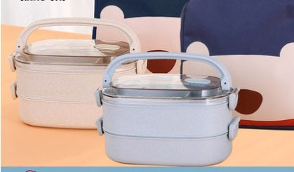 Wheat straw composite microwaveable bento box for daily meals