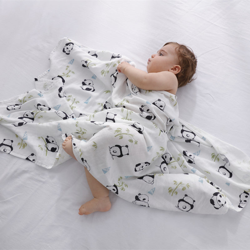 🍼Eco-Baby Bamboo Cotton Gauze Blanket & Towel: Soft Hug for Little One