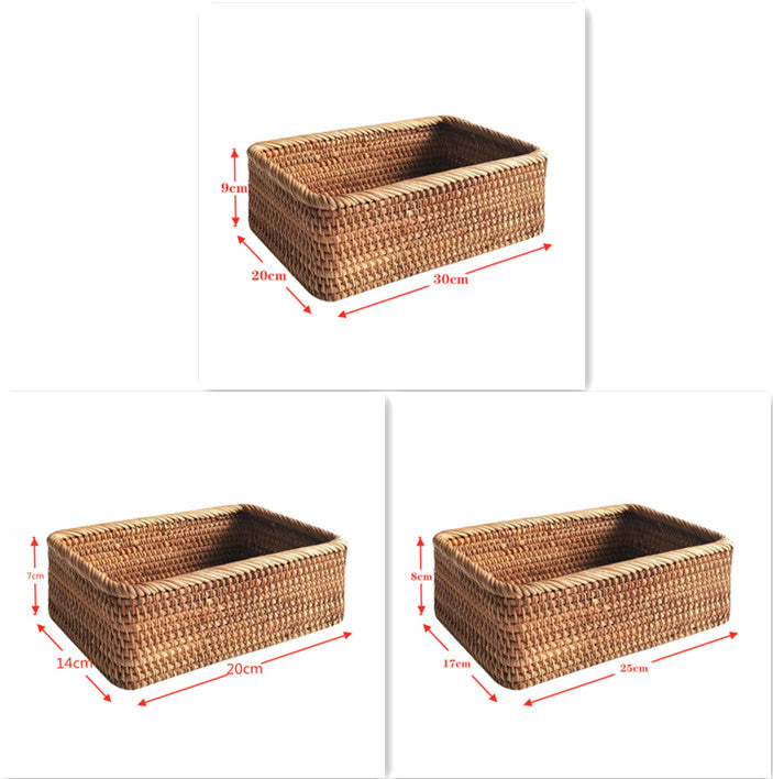 Natural rattan storage basket for home organisation