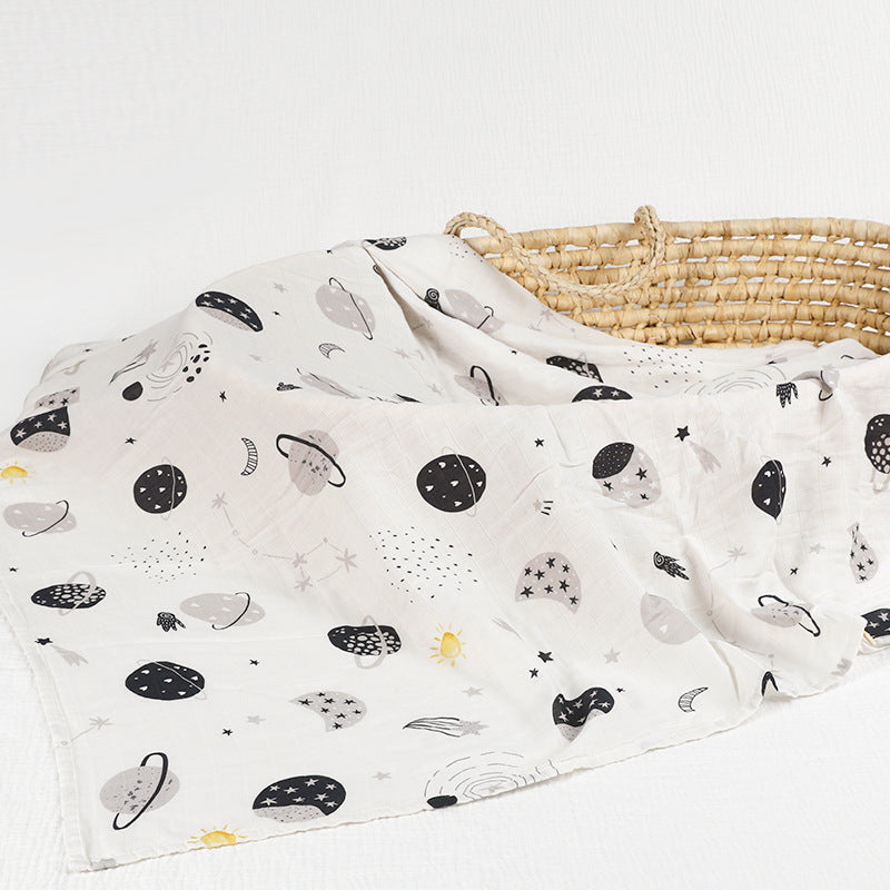 🍼Eco-Baby Bamboo Cotton Gauze Blanket & Towel: Soft Hug for Little One