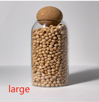 Borosilicate glass storage jars with cork lids