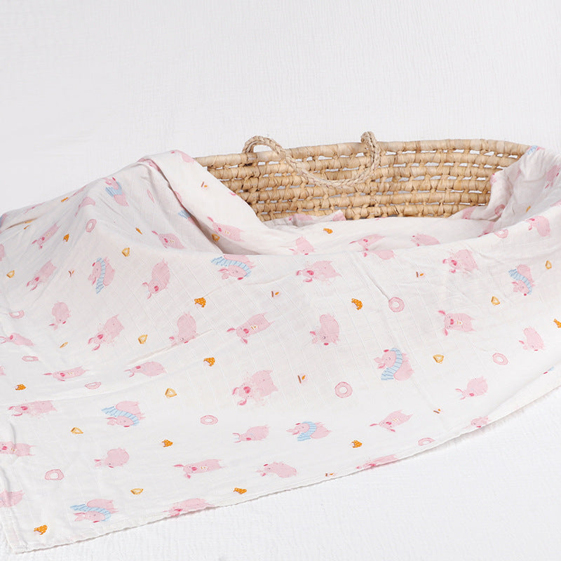 🍼Eco-Baby Bamboo Cotton Gauze Blanket & Towel: Soft Hug for Little One