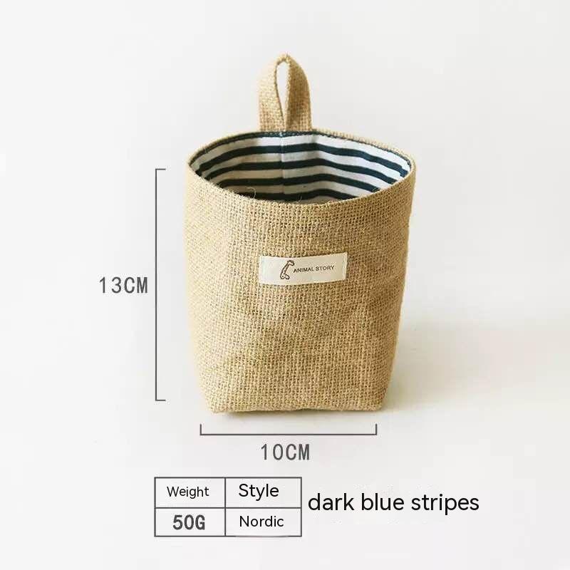 Wall-mounted jute storage bag for home organisation