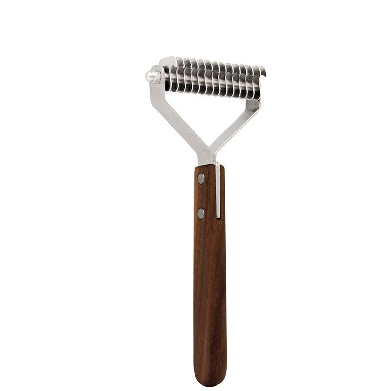Solid wooden pet grooming comb